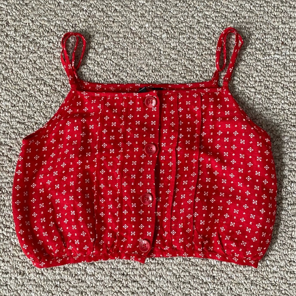 Red Floral Women's Top